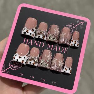 201-205手工鸭压钉10pcs可重复使用亚克力假指甲人造方形图案模型 - Product Image 4