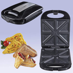 Zogifts Qualité Supérieure 3 en 1 Amovible En Acier Inoxydable Grill Poche <span class=keywords><strong>Sandwich</strong></span> 8 Tranches Petit Déjeuner Grille-Pain Gaufrier Machine - Product Image 4
