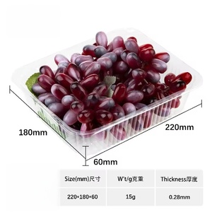 Boîte en plastique jetable de qualité alimentaire Boîte de fruits fraise Emballage de raisin à emporter durable - Product Image 6