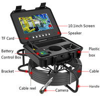 Endoscope de caméra d'inspection de vidange d'égout de tuyau d'écran de 10.1 "1080P en gros avec compteur clavier DVR enregistrement vidéo + audio