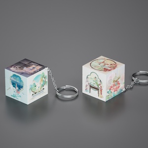 <span class=keywords><strong>Cube</strong></span> magique imprimé de logo personnalisé porte-clés mini <span class=keywords><strong>cube</strong></span> de puzzle personnalisé publicitaire promotionnel - Product Image 5