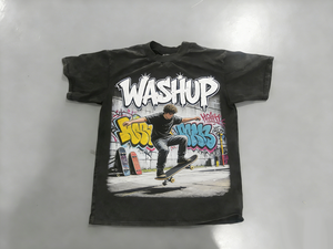 Magliette Personalizzate Kornit DTG, Produzione OEM, Design Skateboard, Abbigliamento all'Ingrosso, 100% Cotone - Product Image 2