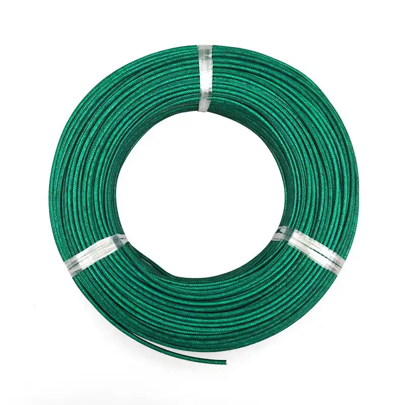Fiberglass braided silicone rubber high temperature triple insulated wire flat cable long distance power lines