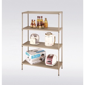 Organisateur de rangement domestique à plusieurs niveaux disponible, étagère en métal perforé à 4 niveaux en provenance d'une usine chinoise - Product Image 6