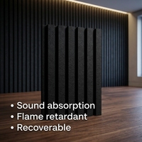 Panneau acoustique en fibre de polyester à double couche à rainures en V, feutre PET de 9 mm, panneaux insonorisants décoratifs pour murs et plafonds