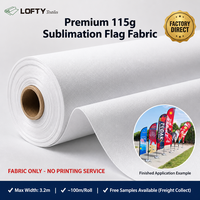 Tissu de drapeau tricoté durable de sublimation de colorant de 126 ''pour le drapeau de plume de publicité