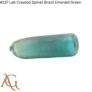 Espinela Cultivada en Laboratorio # 137 Esferas de Espinela Sintética Creada en Laboratorio, Verde Esmeralda Brasileño, Azul, en Bruto, Simulada por Fusión de Llama - Product Image 1