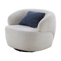 Fauteuil pivotant individuel personnalisé, fauteuil barillet confortable pour salon, fauteuil rond en bouclette, fauteuil d'appoint circulaire en sherpa