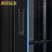 Armoire serveur sur pied 1000*600*1000mm en acier laminé à froid, coffret pour équipement de données, porte en verre trempé, roulettes mobiles