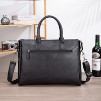 Maletín de Negocios de Cuero PU para Hombre al por Mayor con Logotipo Grabado Personalizado, Bolsa para Portátil de 14 Pulgadas con Correas de Hombro Desmontables