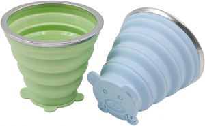 270ml Silicone Collapsible <b>Cup</b> <b>Reusable</b> Travel Mug Lightweight Folding Drinking Container for Hiking Camping Office Daily Use - Product Image 2