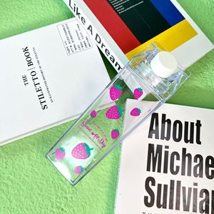 Botol Minum Plastik PS Kotak Kreatif 500ml Merk JDSR Motif Kartun Korea, Dilengkapi Sedotan dan Tutup, Cocok untuk Perjalanan dan Sekolah - Product Image 3