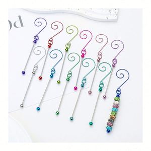 Crochets perlés créatifs pour décorations d'arbre de Noël, crochets métalliques DIY, supports pour ornements festifs, fournitures artisanales pour les fêtes - Product Image 1