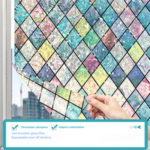 Film <span class=keywords><strong>d</strong></span>écoratif pour fenêtre en <span class=keywords><strong>PVC</strong></span> moderne, épaissi, coloré, arc-en-ciel, teinté, bloquant les UV, protection contre la chaleur, adhésif statique, couverture de fenêtre pour l'intimité - Product Image 4