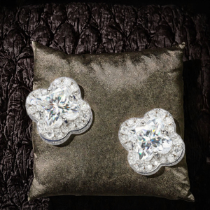 Pendientes de tuerca geométricos de moissanita VVS con incrustaciones, estilo joyería de rapero de moda, chapados en oro sobre plata de ley 925, certificados GRA, regalo - Product Image 3