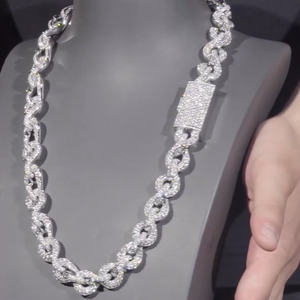 Colar de prata esterlina 925 personalizado com pingente de hip hop Moissanite, joia de moda com moissanite cubana e diamante com gelo para homens - Product Image 1