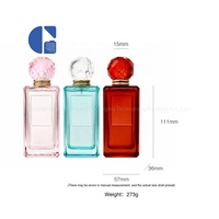 Flacon de parfum élégant en verre semi-transparent de 120 ml avec logo en creux et bouchon à bille pour femme, emballage de parfum floral