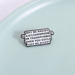 Pin de Esmalte con la Bandera del Orgullo LGBT, Broche, Insignia de Solapa, Joyería, Accesorios, Regalo, ¿<span class=keywords><strong>Por</strong></span> Qué Ser Racista, Sexista, Homofóbica, Transfóbica? - Product Image 1