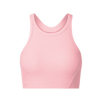 Sujetador Deportivo para Mujer, Acolchado, Cuello Alto, Acanalado, de Alta Sujeción, para Correr, Gimnasio, Entrenamiento, Marca Privada, Venta al Por Mayor
