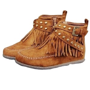 Bottes pour femmes de style nouveau, bottes plates à franges pour femmes, bottes tendance pour femmes - Product Image 4