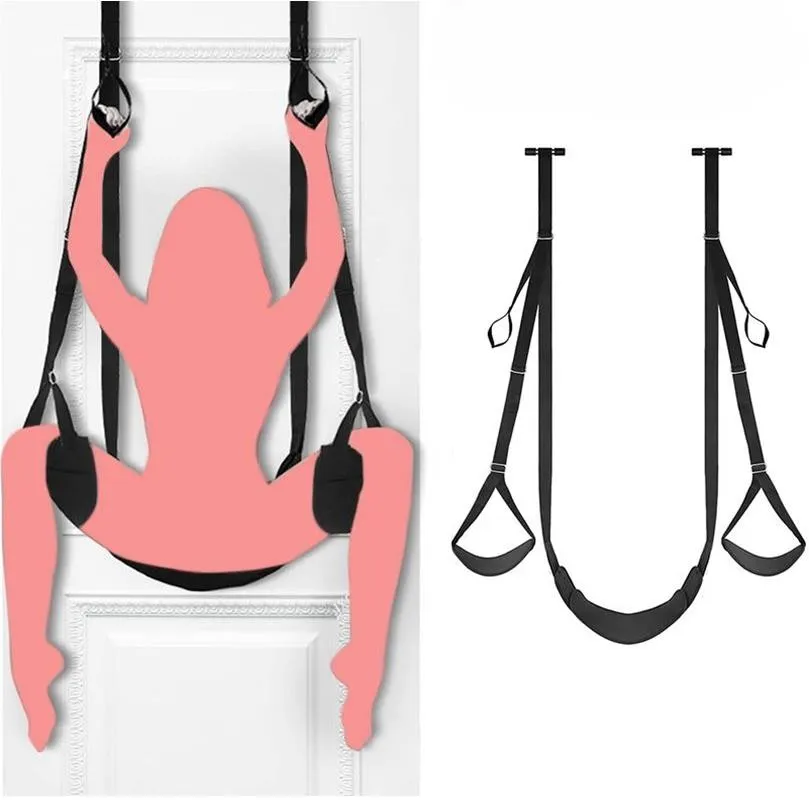 BDSM Sex Door Swing com Seat Sexy Slave Bondage Kit para casais adultos com correias ajustáveis 360 graus Spinning Love Swing