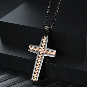 Original Titane Acier Sculpté Motif Pendentif Nouveau Polyvalent Croix Collier Hommes Personnalisé Mode - Product Image 2