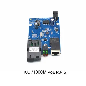 Ad alta velocità Gigabit POE fibra ricetrasmettitore 10/100/1000M RJ45 porte di rete con 2 porte