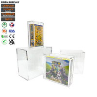 Boîte de présentation en acrylique transparent magnétique épaissie, design personnalisé pour la 25e anniversaire, boîte de rangement anti-poussière pour cartes TCG dorées