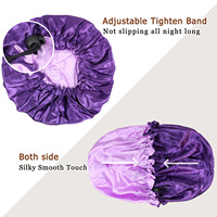 Gros grand bonnet de nuit réglable élastique Double couche réversible cheveux soie Satin Bonnet logo personnalisé pour les femmes cheveux bouclés