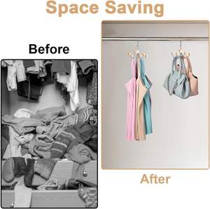 Multipurpose <b>Space</b> <b>Saving</b> <b>Hangers</b> for Closet 2025 360 Swivel Closet <b>Hangers</b> Purse Organizer Hat Holder Belt Organizer - Product Image 4