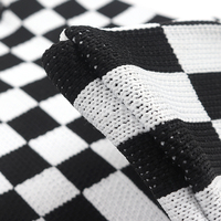 Tas tangan rajut wanita, tas ketiak perempuan kotak-kotak wol rajut musim gugur musim dingin