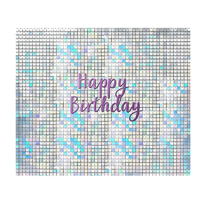 12PK Squared Sequin Shimmer Wall Backdrop pour décorations murales de fête - Product Image 1