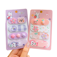4 Buah/Set Jepit Rambut Kain Kupu-kupu Kartun Lucu untuk Bayi Perempuan & Stiker Poni Aksesori Rambut untuk Segala Acara