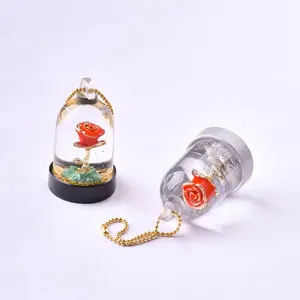 Mới nhất hoàng tử nhỏ hoa hồng chất lỏng Keychain Valentines ngày món quà cát lún Mặt dây chuyền xe Keychain