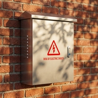 Boîtier électrique extérieur étanche en acier inoxydable IP54, boîte de distribution murale avec auvent anti-pluie, certifié CE ROHS