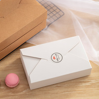 Boîte d'emballage alimentaire en papier kraft style enveloppe avec impression UV pour biscuits, gâteaux de lune, pâtisseries et cadeaux, personnalisable