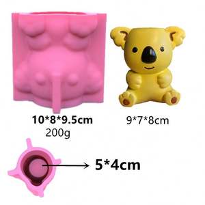 Molde de hormigón de silicona de <span class=keywords><strong>Koala</strong></span> australiano de dibujos animados 3D Simple innovador para maceta, portalápices, tarro de vela - Product Image 2