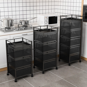 Harga grosir murah keranjang berputar multilapis rak penyimpanan rak sayuran buah keranjang dapur troli keranjang - Product Image 5