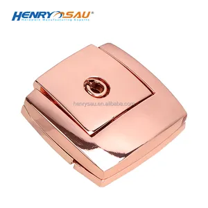 henry anahtar kilit Suppliers-Çevre dostu gül altın kutu donanım parçaları kutusu toka takı çantası Metal mandalı anahtarlı kilit
