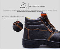 Bottes de Sécurité de Travail pour Hommes Automne Hiver, Tige en Cuir Véritable, Antidérapantes en PU, Embout en Acier, Semelle Intérieure en Caoutchouc