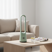 90 °   Ventilateur tour oscillant sans pales, rafraîchisseur et chauffage, avec éclairage LED, à commande tactile, pour la maison