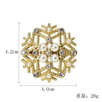 Anneaux de serviette en métal argenté en forme de flocon de neige, écologiques, avec perles et strass pour Noël