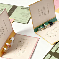 Carte pliée pour flacon unique 1ml 2ml, échantillon de parfum mini flacon, carte en papier avec logo