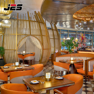 J2s hiện đại sang trọng nhà hàng đồ nội thất thiết lập với rắn bàn gỗ bọc ghế Booth chỗ ngồi chống xước kết thúc - Product Image 2