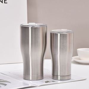 20oz 30oz Curved Tumbler Stainless Steel <b>Double</b> <b>Wall</b> Vacuum Insulated Mug Gradient Coated with 2in1 Lid - Product Image 5