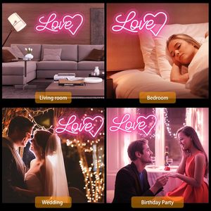 Love Heart Letreros Neon LED indoor hanging ambient light shop <b>sign</b> wall decoration light entrance indicator light luminous <b>sign</b> - Product Image 4