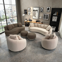 Conjunto de sofá curvo moderno, sofá redondo blanco para sala de estar, sofá semicircular para apartamento, 1 + 2 + 3 + 4