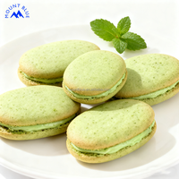 Biscuits remplis de crème à saveur de Matcha de luxe couches cuites au four remplissage velouté cadeau parfait thé partie collation biscuits remplis