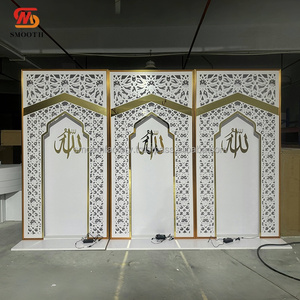 SMOOTH Luxury <b>Gold</b> Rim Detachable Acrylic <b>Backdrop</b> New Arrival Stage Decor with Hollow Carving for Wedding Events - Product Image 1