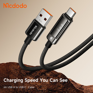 Cable de Carga Rápida Mcdodo 876/887 6A USB-<span class=keywords><strong>A</strong></span> <span class=keywords><strong>a</strong></span> USB-C con Pantalla Digital OLED, 100W, Potencia/Voltaje/Corriente en Tiempo Real, Nuevo - Product Image 2